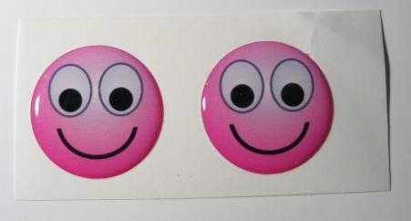 2x Smile pink emoticon 3D Decals