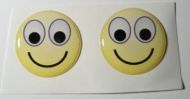 2x Smile yellow emoticon 3D Decals