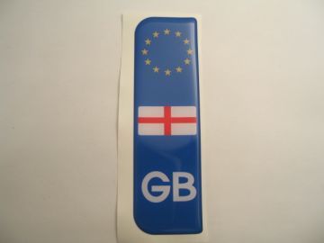 EU Stars & England Na.flag St George's Cross flag & GB For UK Number Plate