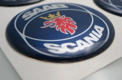 63.5mm/2.50in SAAB SCANIA Hood badge 3D decal