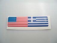 America and Greece Double Flag 3D-Decal