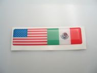 America and Mexico Double Flag 3D-Decal