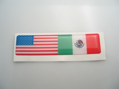 America and Mexico Double Flag 3D-Decal