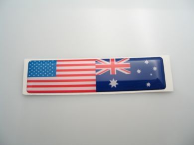 America and Australia Double Flag 3D-Decal