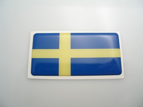 Small 40X20mm Sweden flag 3D Decal Sticker