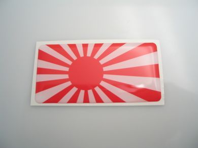Small 40X20mm Japan Rising sun flag 3D Decal Sticker
