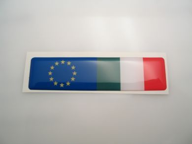 EU and Italian Italy Double Flag 3D-Decal