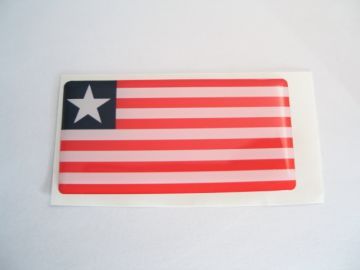 Small 40X20mm LIBERIA flag 3D Decal Sticker