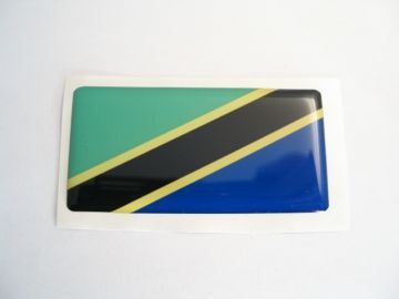 Small 40X20mm TANZANIA flag 3D Decal Sticker