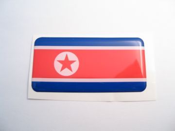 Small 40X20mm NORTH KOREA flag 3D Decal Sticker