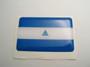 Small 31X20mm NICARAGUA flag 3D Decal Sticker