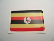 Small 31X20mm UGANDA flag 3D Decal Sticker