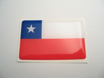 Small 31X20mm CHILE flag 3D Decal Sticker