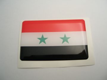 Small 31X20mm SYRIA flag 3D Decal Sticker