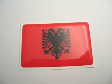 Small 31X20mm ALBANIA flag 3D Decal Sticker
