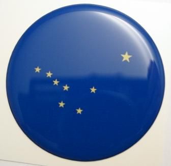 2inc ALASKA State flag America 3D Decal sticker USA
