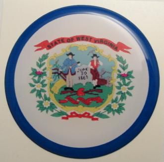 2inc WEST VIRGINIA State flag America 3D Decal USA