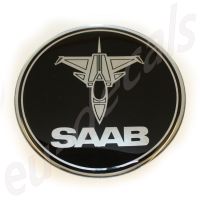 32mm/1.26inc JET SAAB BLACK Chrome badge 3D decal