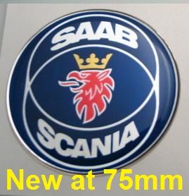 75mm/2.95inc SAAB SCANIA bagge 3D Decal 