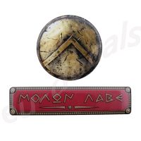 Spartan standard shield bronze 70mm and Red MOLON LABE 