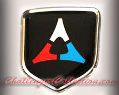 Nose 3D Decal badge – BLACK / CHROME / RED / BLUE with Fratzog, used 1962–1975 logo   - For the 2008 and Up  Dodge Challenger
